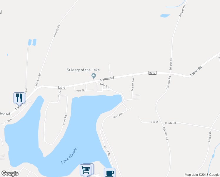 map of restaurants, bars, coffee shops, grocery stores, and more near 124 Lake Road in Factoryville