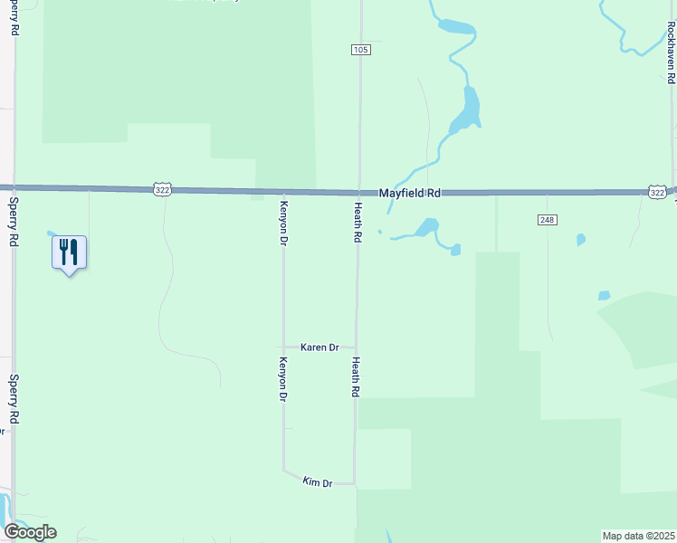 map of restaurants, bars, coffee shops, grocery stores, and more near 12864 Heath Road in Chesterland
