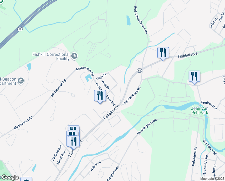 map of restaurants, bars, coffee shops, grocery stores, and more near 4 York Street in Beacon