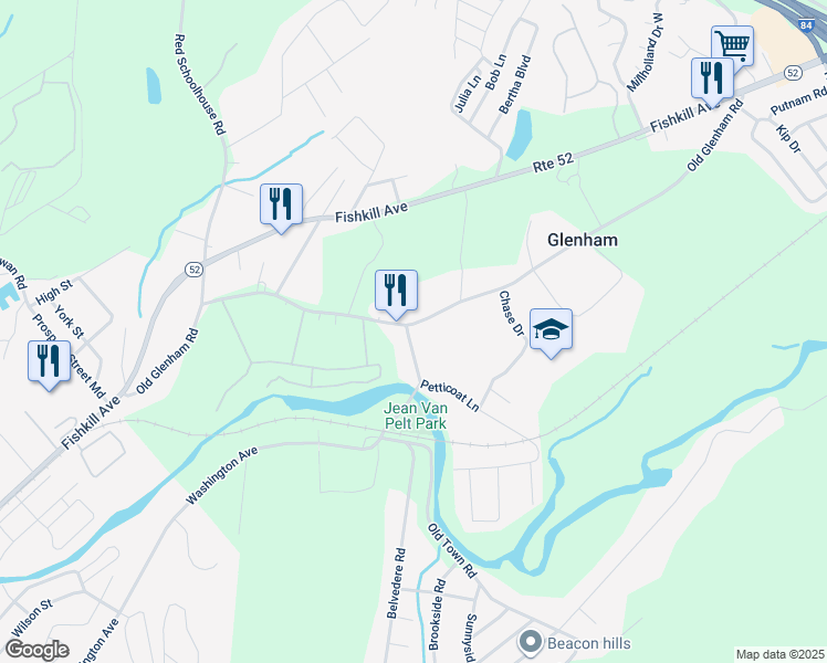 map of restaurants, bars, coffee shops, grocery stores, and more near in Glenham