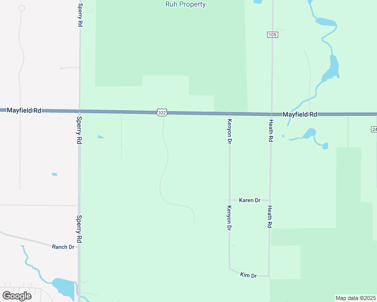 map of restaurants, bars, coffee shops, grocery stores, and more near 9475 Mayfield Road in Chesterland