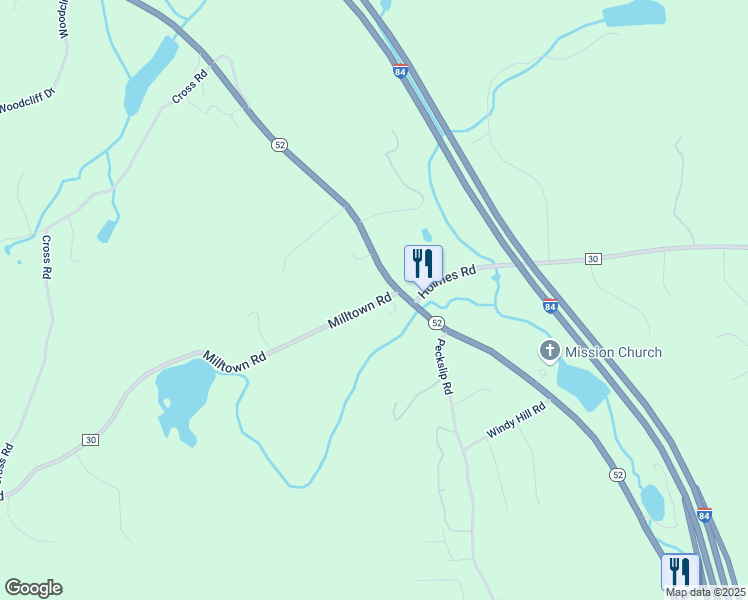 map of restaurants, bars, coffee shops, grocery stores, and more near 14 Milltown Road in Holmes