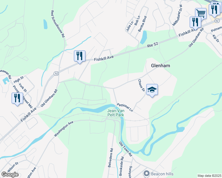 map of restaurants, bars, coffee shops, grocery stores, and more near in Glenham