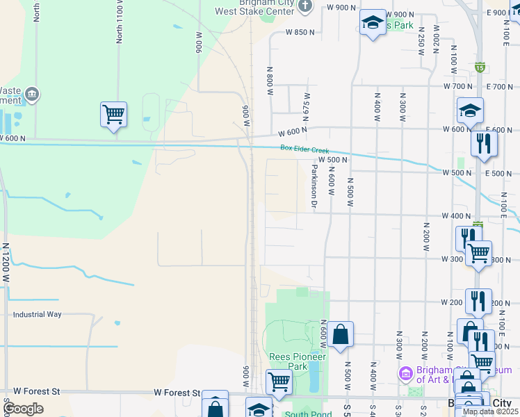 map of restaurants, bars, coffee shops, grocery stores, and more near 403 North 800 West in Brigham City