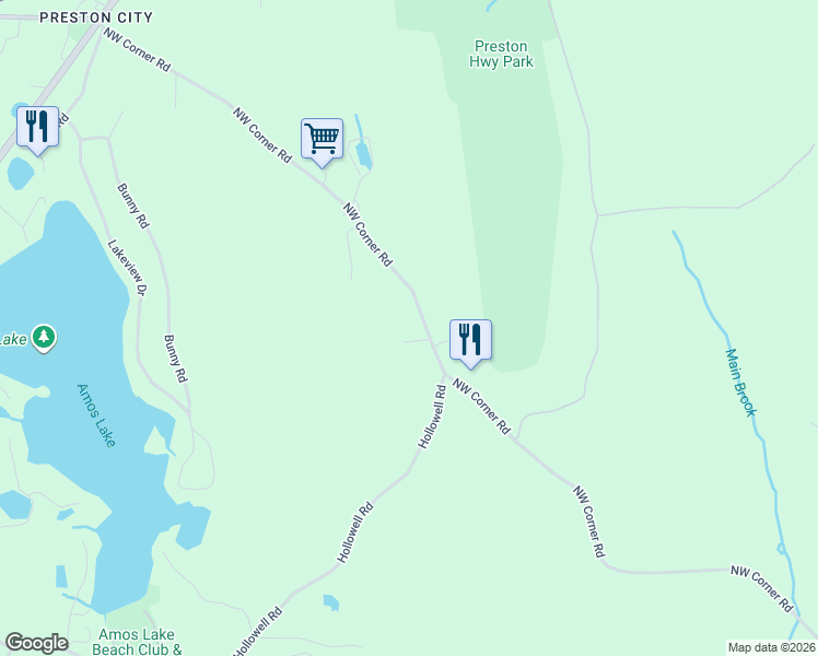 map of restaurants, bars, coffee shops, grocery stores, and more near 457 Northwest Corner Road in North Stonington