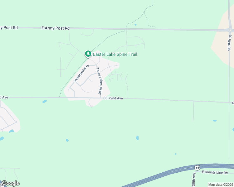 map of restaurants, bars, coffee shops, grocery stores, and more near 2850 East Pine Avenue in Des Moines
