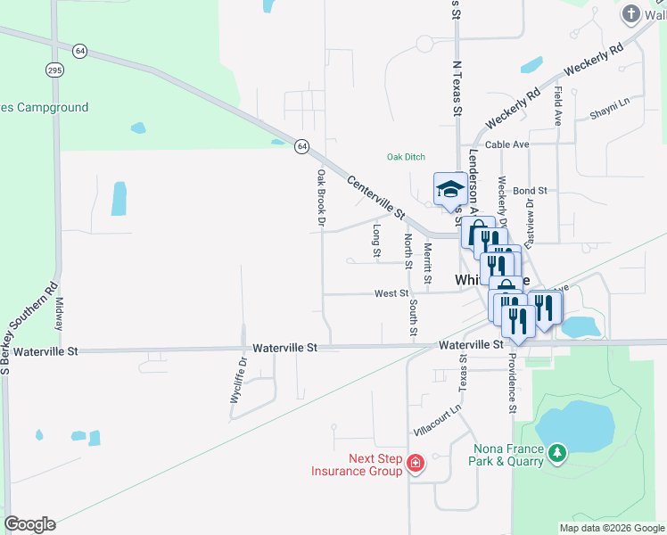 map of restaurants, bars, coffee shops, grocery stores, and more near in Whitehouse