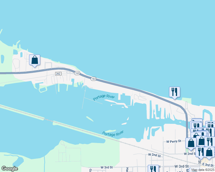 map of restaurants, bars, coffee shops, grocery stores, and more near 302 Clinton Reef Drive in Port Clinton
