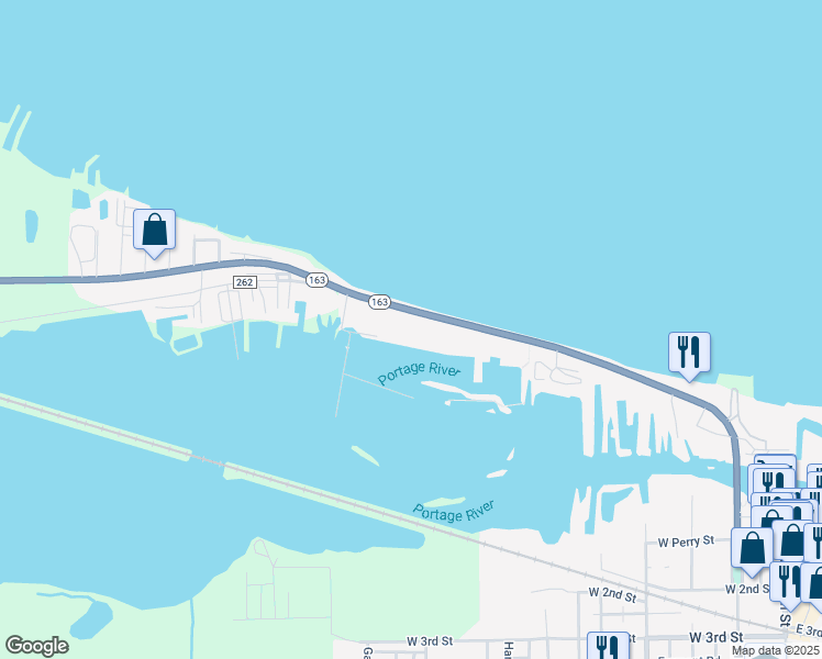 map of restaurants, bars, coffee shops, grocery stores, and more near 302 Clinton Reef Drive in Port Clinton