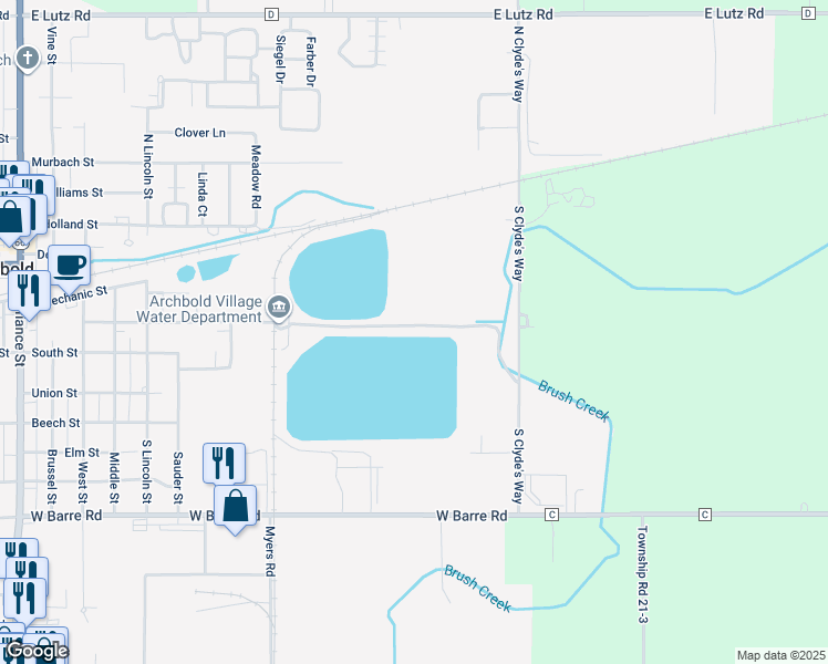 map of restaurants, bars, coffee shops, grocery stores, and more near in Fulton County