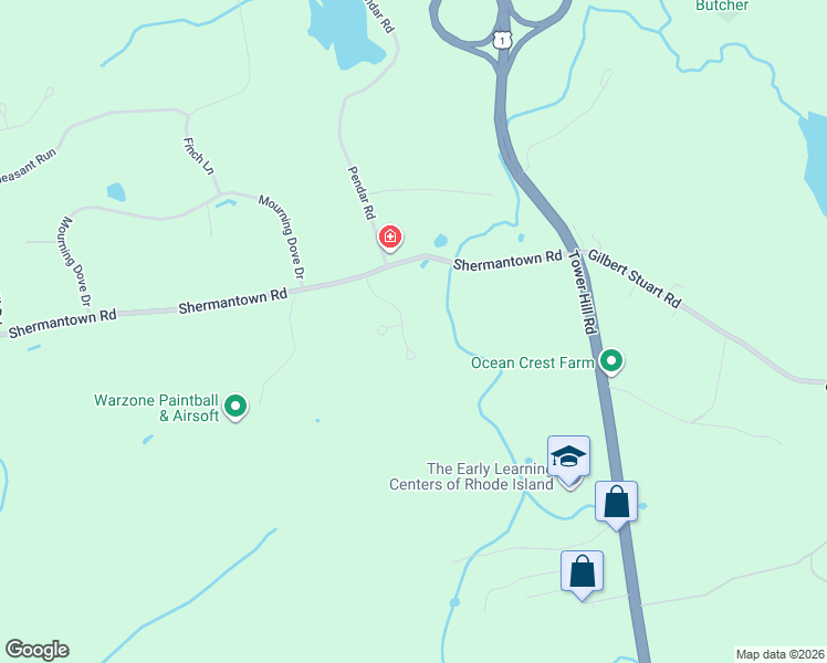 map of restaurants, bars, coffee shops, grocery stores, and more near 78 Polo Drive in North Kingstown