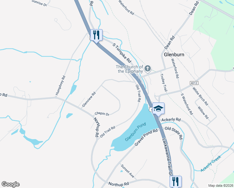 map of restaurants, bars, coffee shops, grocery stores, and more near 1013 Chapin Drive in Clarks Summit