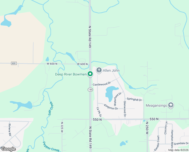 map of restaurants, bars, coffee shops, grocery stores, and more near 598 Lake Park Dr in Valparaiso