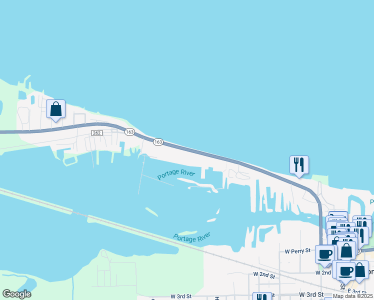 map of restaurants, bars, coffee shops, grocery stores, and more near 302 Clinton Reef Drive in Port Clinton