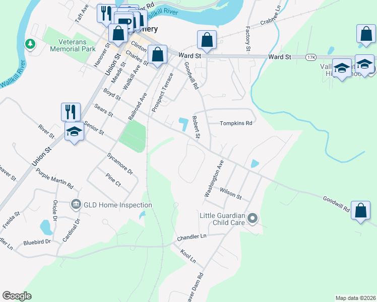 map of restaurants, bars, coffee shops, grocery stores, and more near 309 Angelo Drive in Montgomery