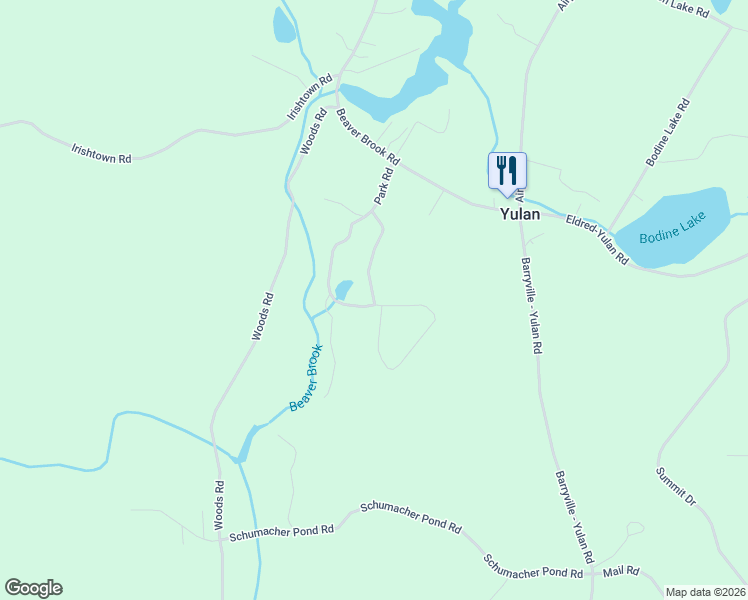 map of restaurants, bars, coffee shops, grocery stores, and more near 62 Park Road in Yulan