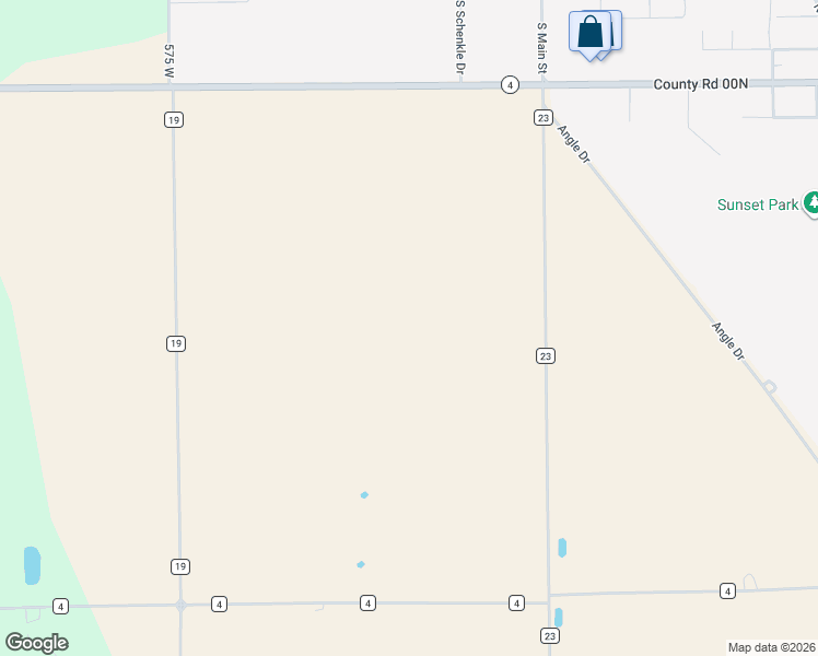 map of restaurants, bars, coffee shops, grocery stores, and more near 2327 County Road 4 in Ashley
