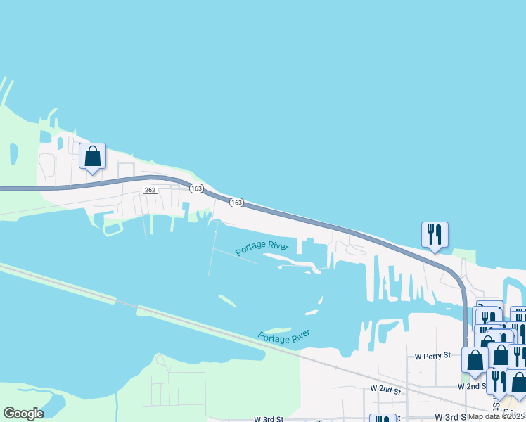 map of restaurants, bars, coffee shops, grocery stores, and more near 156 Clinton Reef Drive in Port Clinton