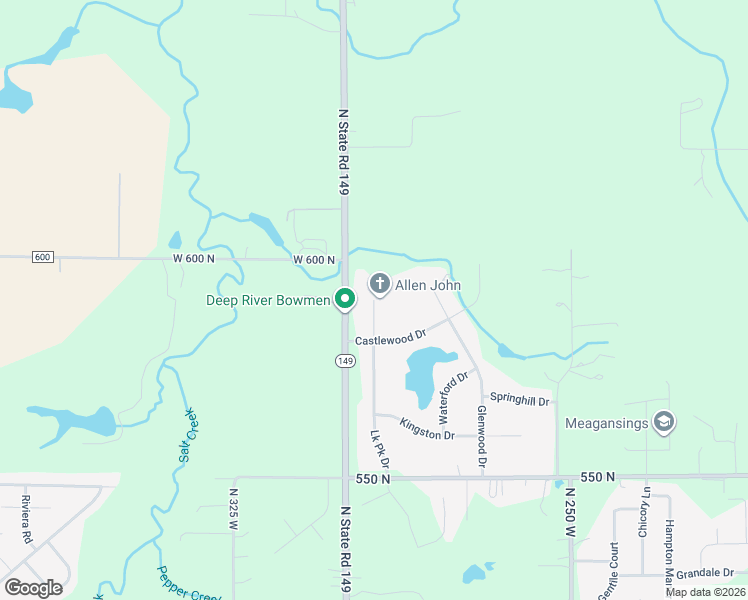 map of restaurants, bars, coffee shops, grocery stores, and more near 598 Lake Park Drive in Valparaiso