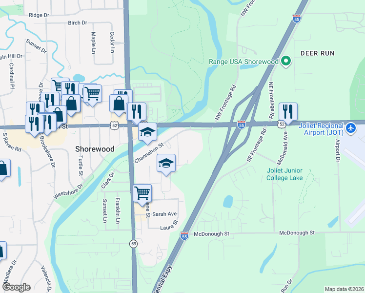 map of restaurants, bars, coffee shops, grocery stores, and more near 108 Dante Court in Shorewood