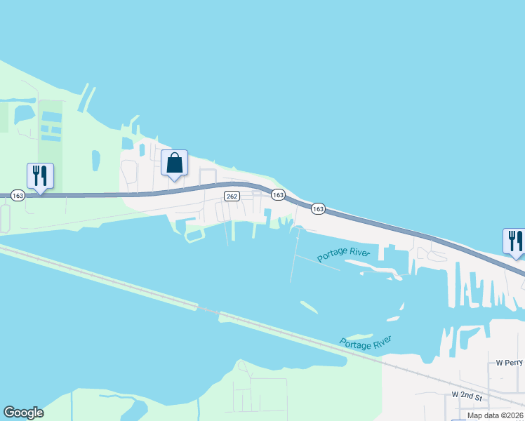 map of restaurants, bars, coffee shops, grocery stores, and more near 1101 Richey Road in Port Clinton