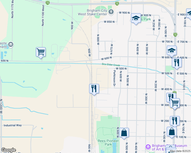 map of restaurants, bars, coffee shops, grocery stores, and more near 463 North 800 West in Brigham City