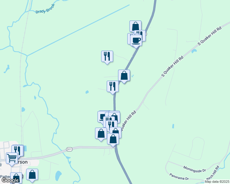 map of restaurants, bars, coffee shops, grocery stores, and more near 3101 New York 22 in Patterson