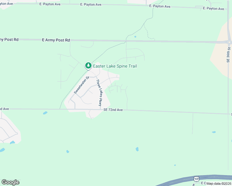 map of restaurants, bars, coffee shops, grocery stores, and more near 2850 East Pine Avenue in Des Moines