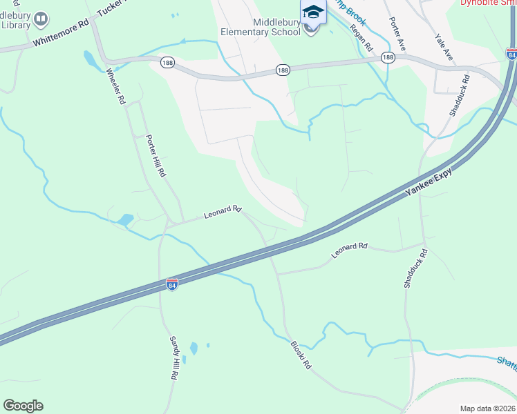 map of restaurants, bars, coffee shops, grocery stores, and more near 123 Green Hill Road in Middlebury