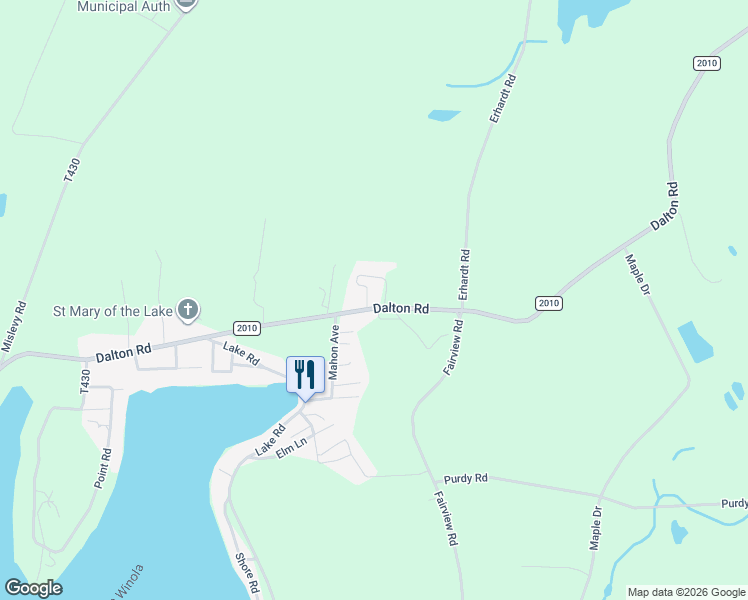 map of restaurants, bars, coffee shops, grocery stores, and more near 1204 Dalton Road in Factoryville