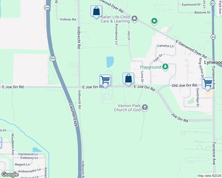 map of restaurants, bars, coffee shops, grocery stores, and more near 1810 East Joe Orr Road in Chicago Heights