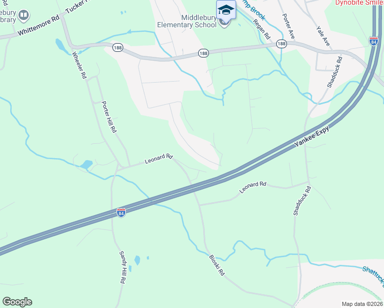 map of restaurants, bars, coffee shops, grocery stores, and more near 123 Green Hill Road in Middlebury