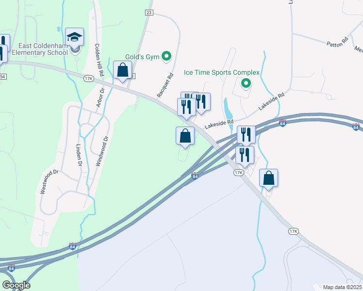 map of restaurants, bars, coffee shops, grocery stores, and more near 239 New York 17K in Newburgh