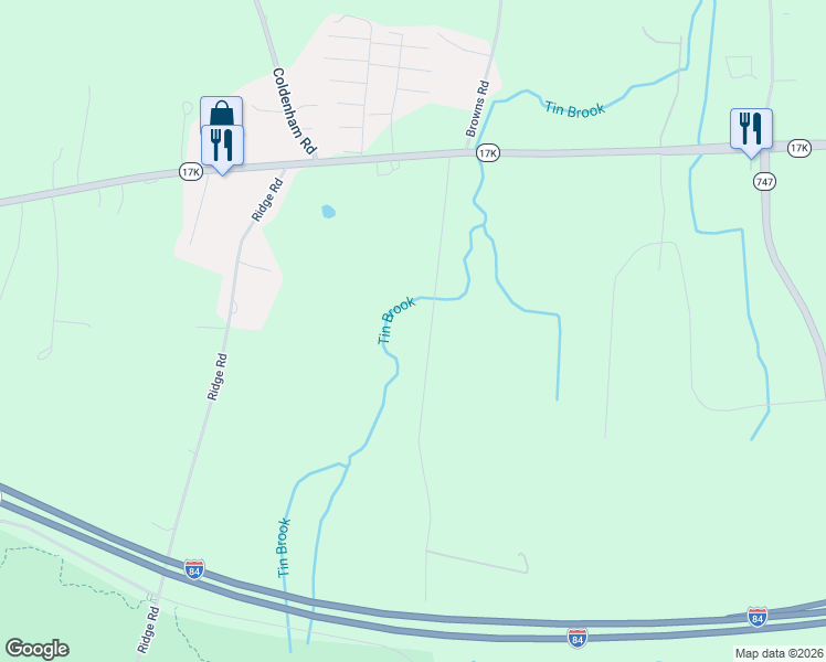 map of restaurants, bars, coffee shops, grocery stores, and more near 38 Maple Avenue in Rock Tavern