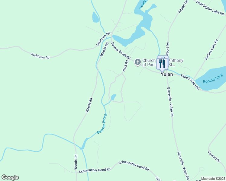map of restaurants, bars, coffee shops, grocery stores, and more near 43 Park Road in Yulan