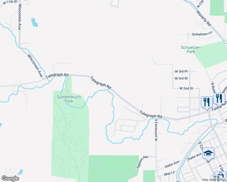 map of restaurants, bars, coffee shops, grocery stores, and more near 4191 Telegraph Road in Davenport