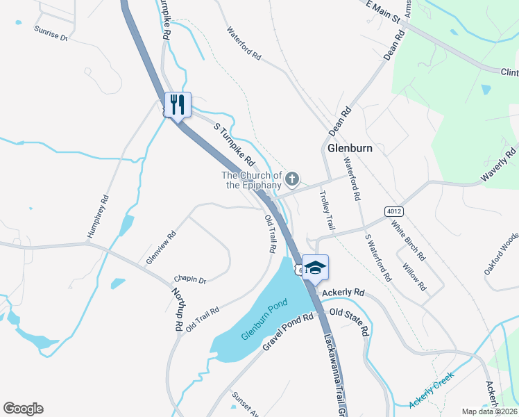 map of restaurants, bars, coffee shops, grocery stores, and more near 442 South Turnpike Road in Dalton