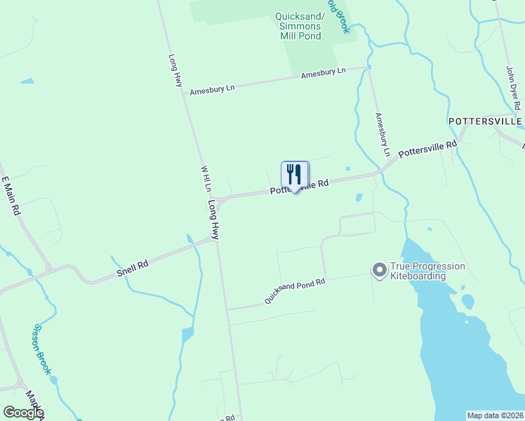 map of restaurants, bars, coffee shops, grocery stores, and more near 104 Pottersville Road in Little Compton