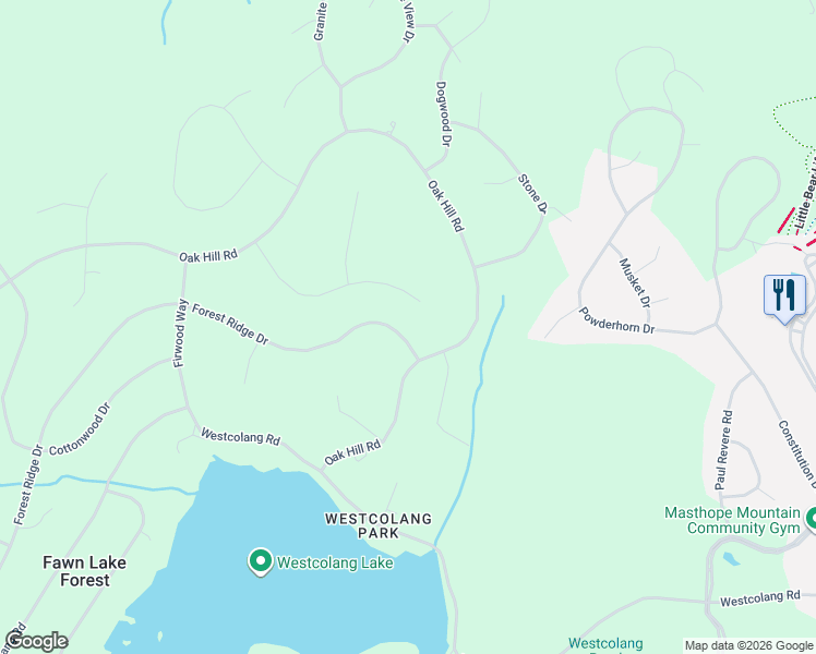 map of restaurants, bars, coffee shops, grocery stores, and more near 128 Evergreen Court in Hawley