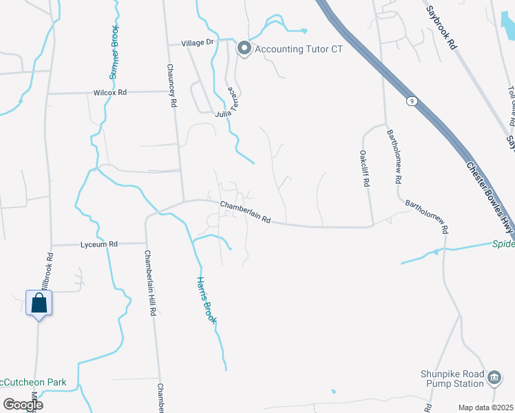 map of restaurants, bars, coffee shops, grocery stores, and more near 278 Chamberlain Road in Middletown