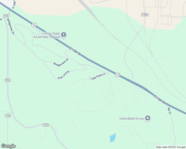 map of restaurants, bars, coffee shops, grocery stores, and more near 10672 Oak Park Lane in Blair