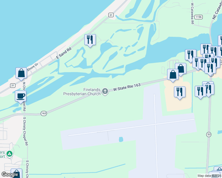 map of restaurants, bars, coffee shops, grocery stores, and more near 3001-3593 E Harbor Rd in Port Clinton