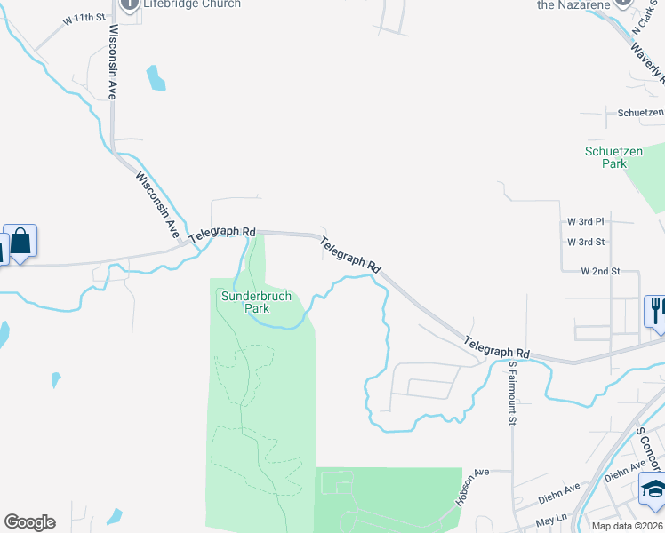 map of restaurants, bars, coffee shops, grocery stores, and more near 4401 Telegraph Road in Davenport
