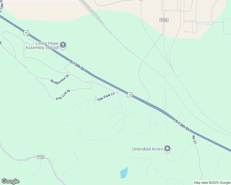 map of restaurants, bars, coffee shops, grocery stores, and more near 10672 Oak Park Ln in Blair