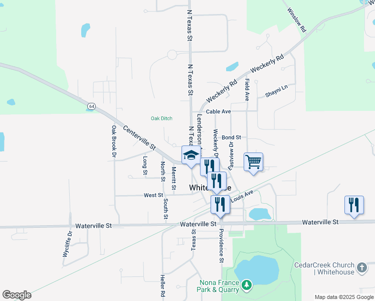 map of restaurants, bars, coffee shops, grocery stores, and more near 6510 Texas Street in Whitehouse