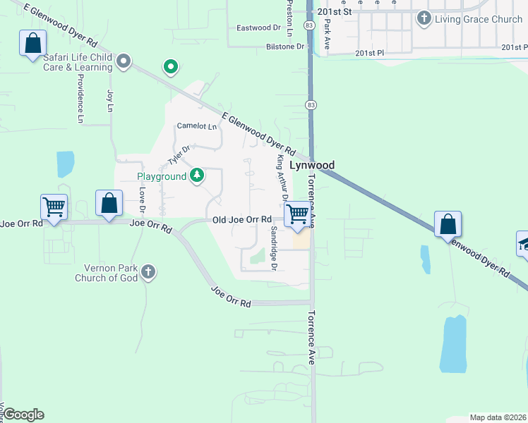 map of restaurants, bars, coffee shops, grocery stores, and more near 2268 Joe Orr Road in Lynwood