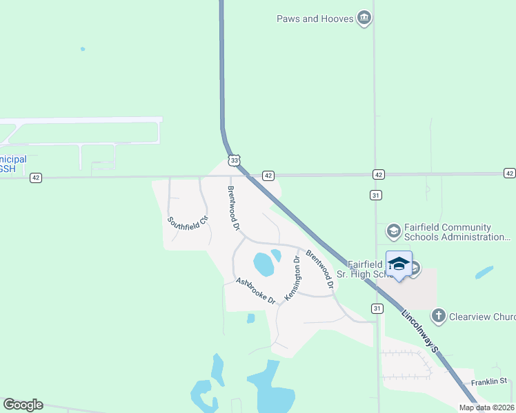 map of restaurants, bars, coffee shops, grocery stores, and more near 67092 Chadwick Court in Goshen