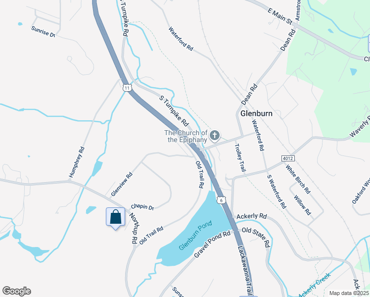 map of restaurants, bars, coffee shops, grocery stores, and more near Old Trail Road in Clarks Summit