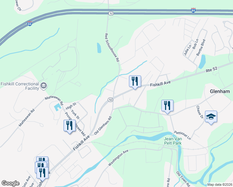map of restaurants, bars, coffee shops, grocery stores, and more near 16 Anna Maria Court in Fishkill