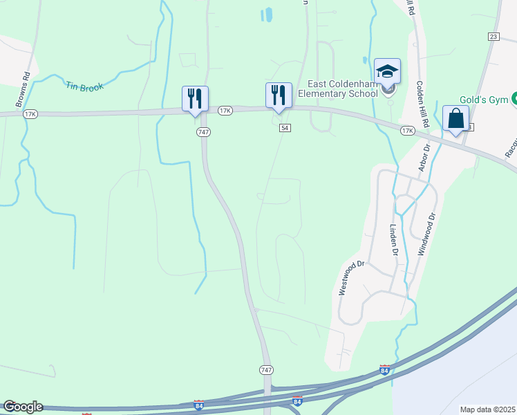 map of restaurants, bars, coffee shops, grocery stores, and more near 647 South Drury Lane in Rock Tavern